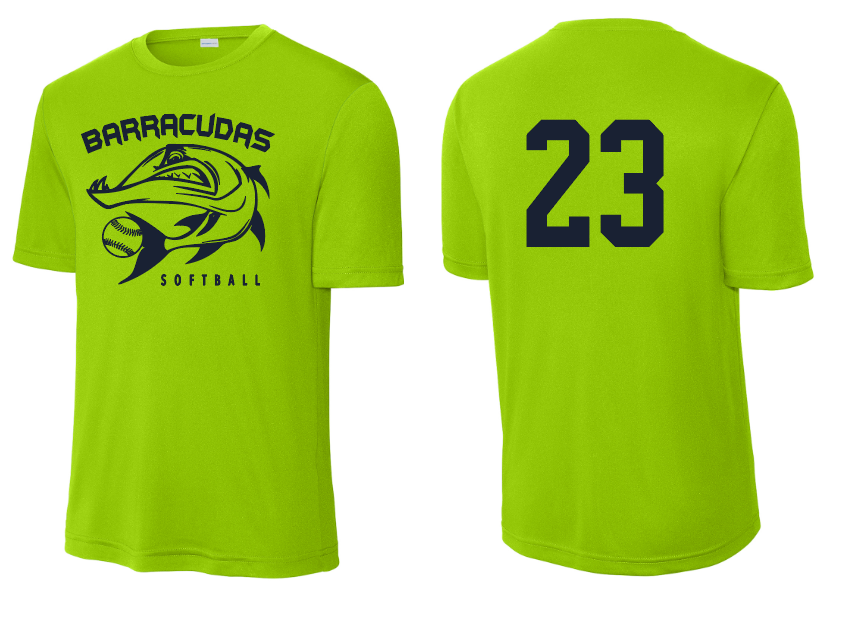 Barracudas Softball Performance Practice Tee Logowear Barracudas Youth M  