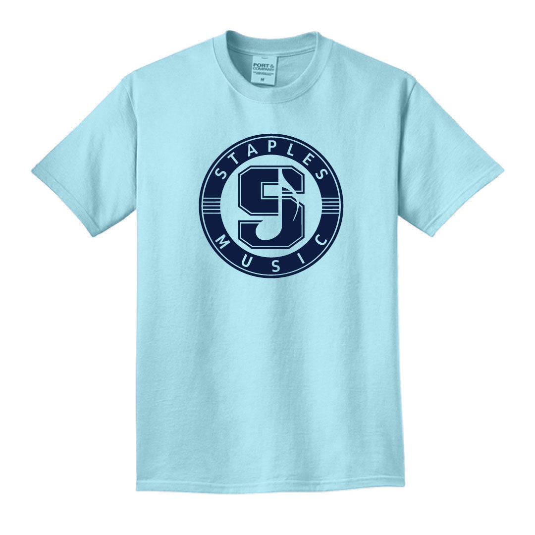 Staples Music Beach Washed Cotton Short Sleeve Logowear Staples Music Glacier Adult S