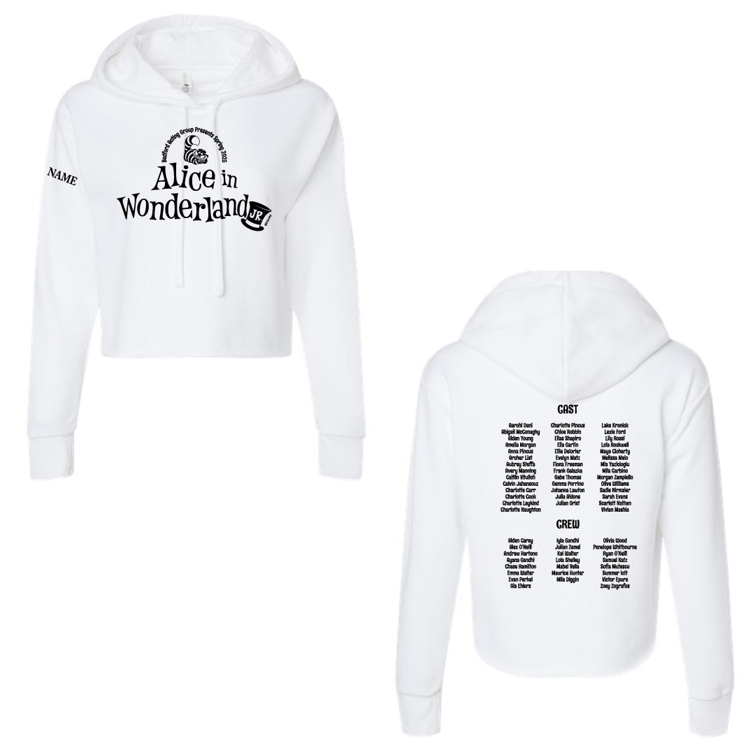 B.A.G. Presents Alice In Wonderland Crop Hoodie Logowear B.A.G Presents Alice In Wonderland White Ladies S