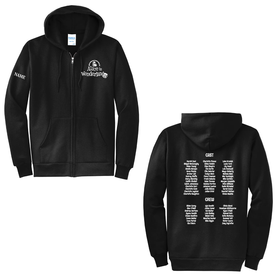 B.A.G. Presents Alice In Wonderland Full Zip Hooded Sweatshirt Logowear B.A.G Presents Alice In Wonderland Black Youth S