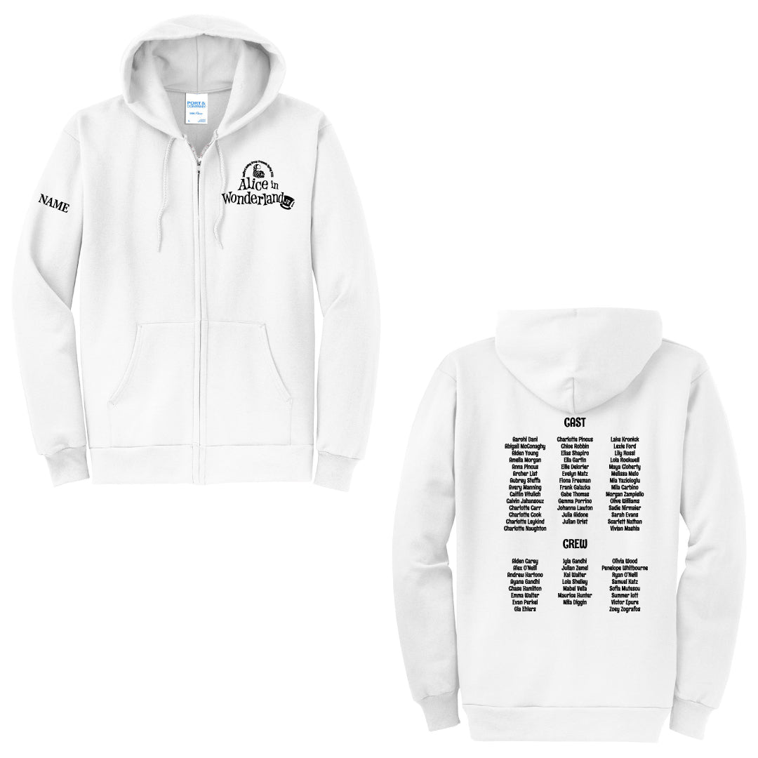 B.A.G. Presents Alice In Wonderland Full Zip Hooded Sweatshirt Logowear B.A.G Presents Alice In Wonderland White Youth S