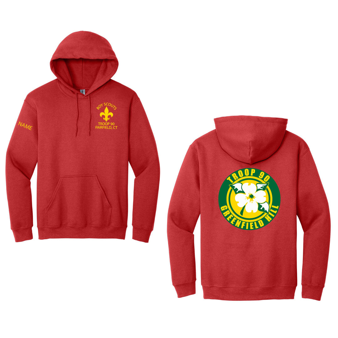 BSA Troop 90 Cotton Hooded Sweatshirt Logowear BSA Troop 90 Youth S  