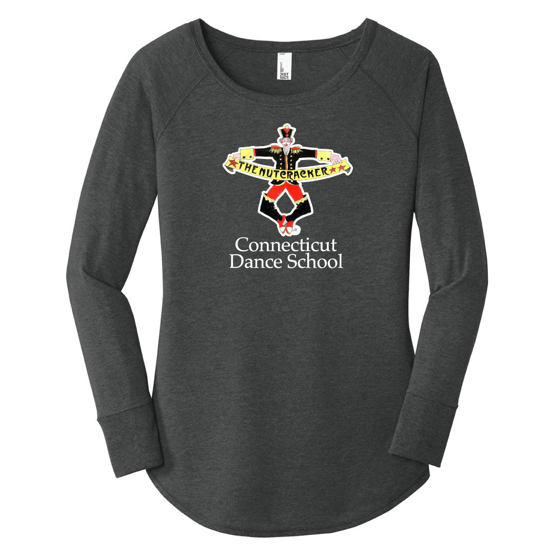 CT Dance Nutcracker Cotton Blend  Long Sleeve Logowear Connecticut Dance School Black Ladies S 