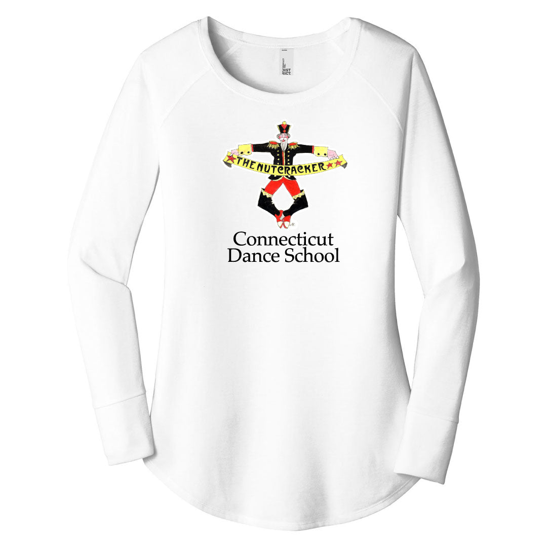 CT Dance Nutcracker Cotton Blend  Long Sleeve Logowear Connecticut Dance School White Ladies S 