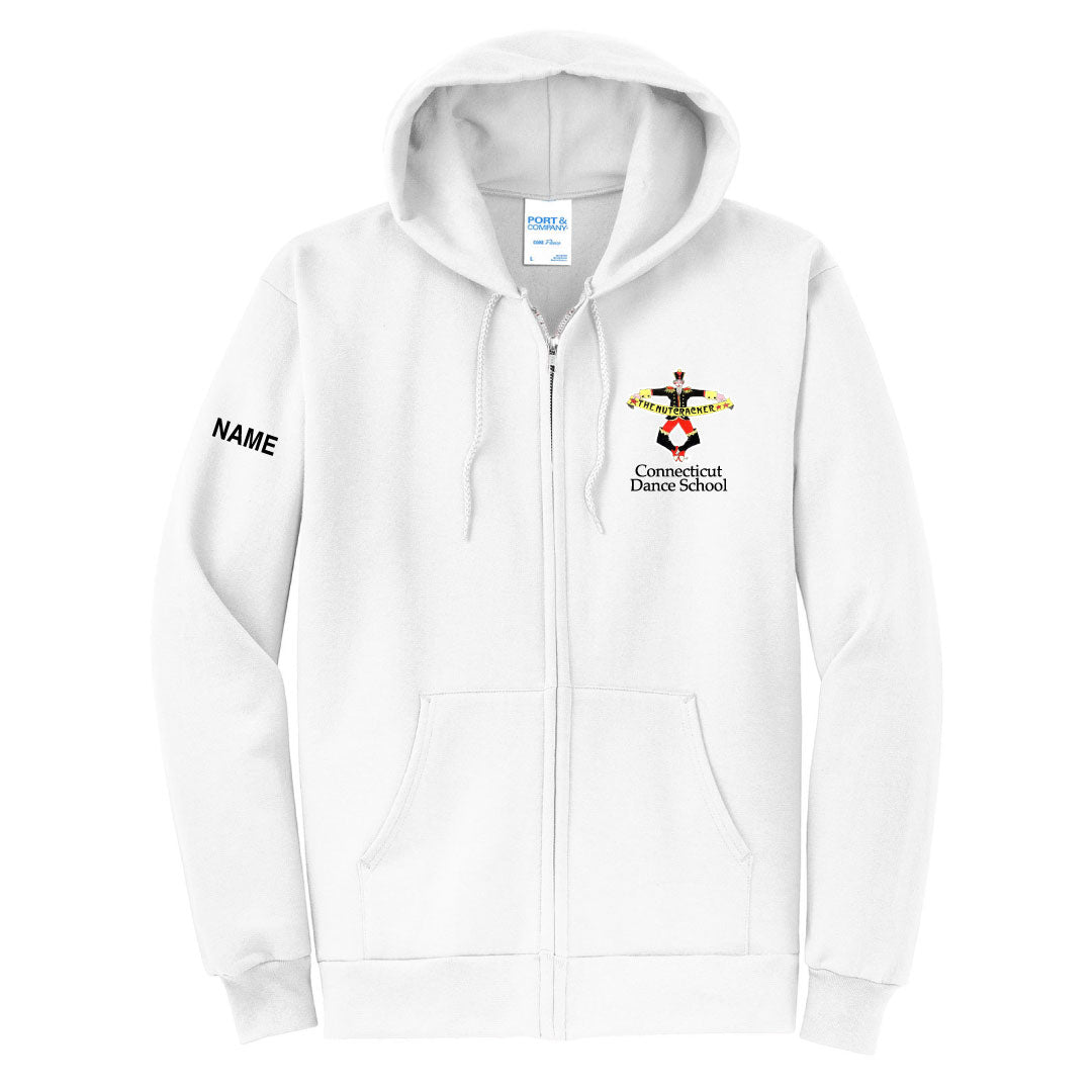 CT Dance Nutcracker Full Zip Hoodie Logowear Connecticut Dance School White Ladies XS 