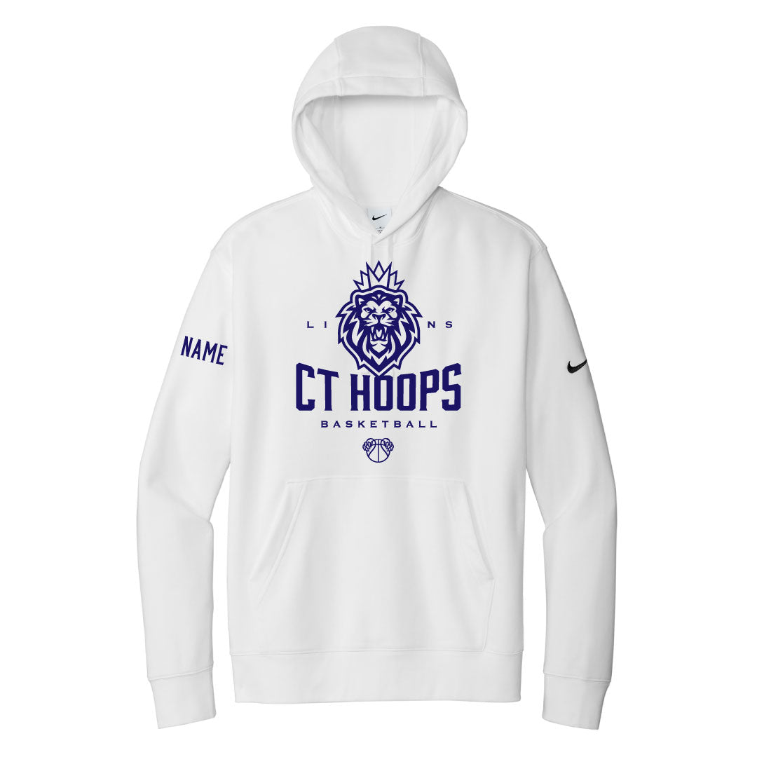 CT Hoops Basketball Nike Hooded Sweatshirt Logowear CT Hoops Basketball White Adult XS 