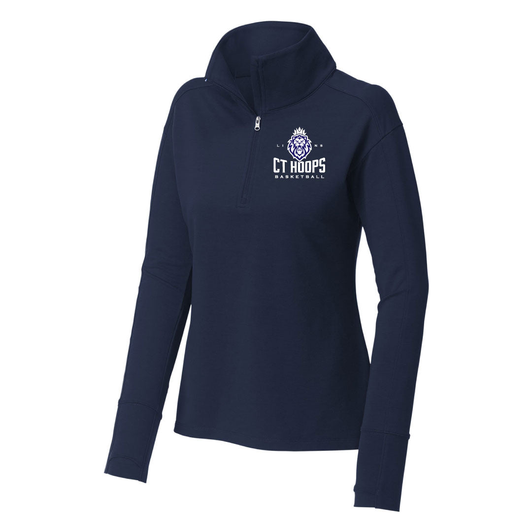 CT Hoops Basketball Performance 1/4 Zip Logowear CT Hoops Basketball Navy Ladies XS 