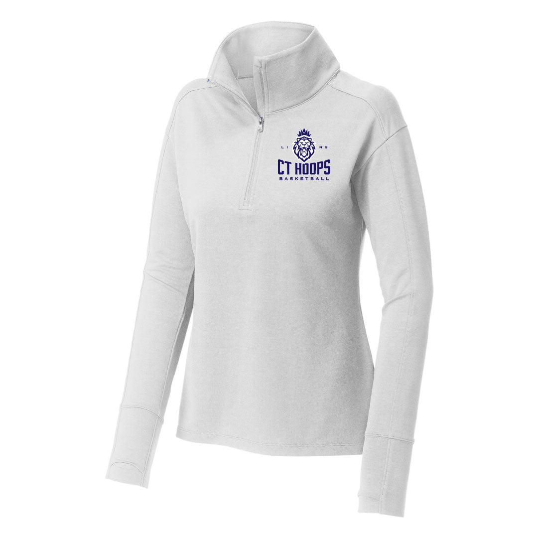 CT Hoops Basketball Performance 1/4 Zip Logowear CT Hoops Basketball White Ladies XS 