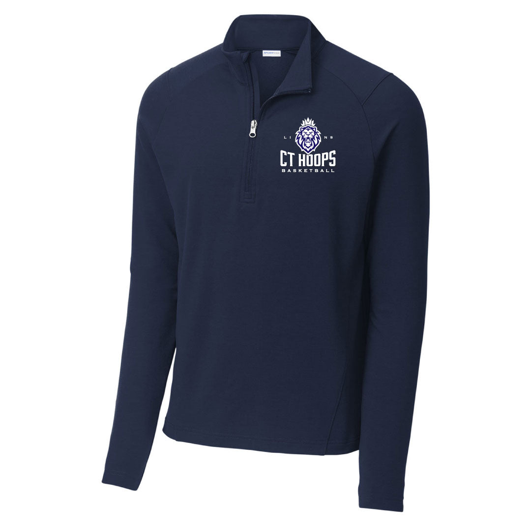 CT Hoops Basketball Performance 1/4 Zip Logowear CT Hoops Basketball Navy Mens S 