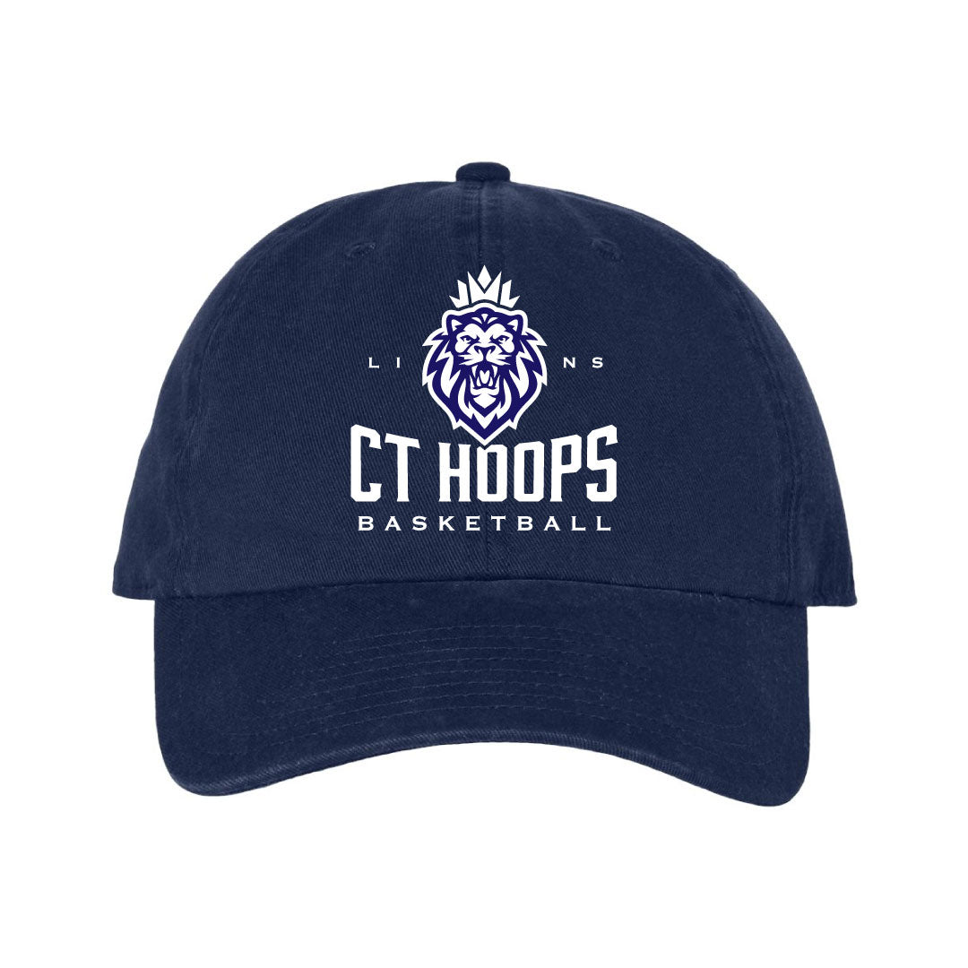 CT Hoops Basketball Baseball Hat Logowear CT Hoops Basketball Navy