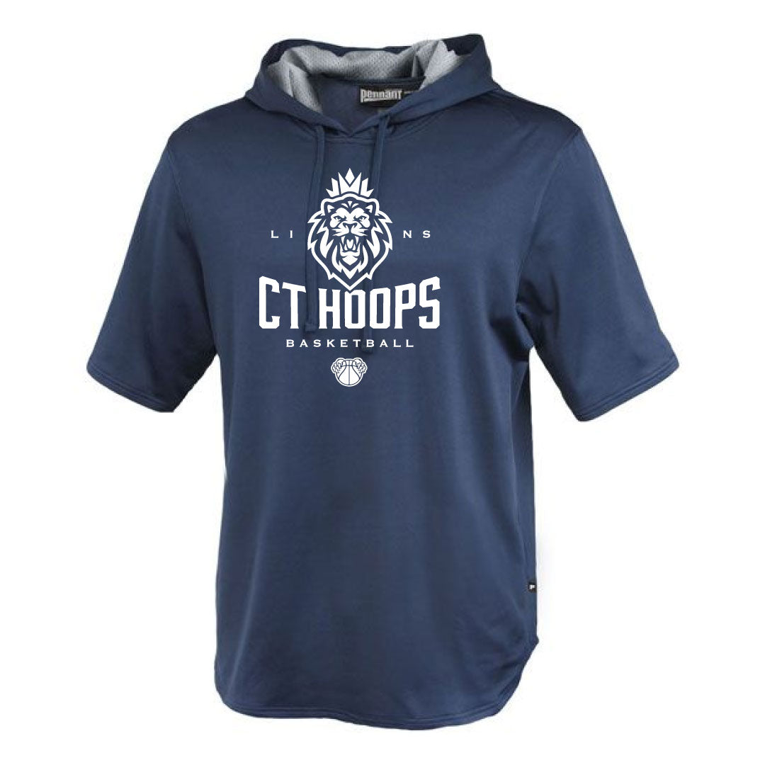 CT Hoops Basketball Performance Short Sleeve Hoodie Logowear CT Hoops Basketball Navy Youth S