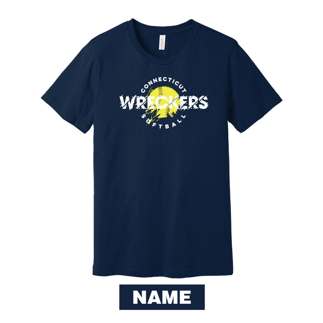 CT Wreckers Softball Tri Blend Cotton Tee Logowear CT Wreckers Navy Youth S