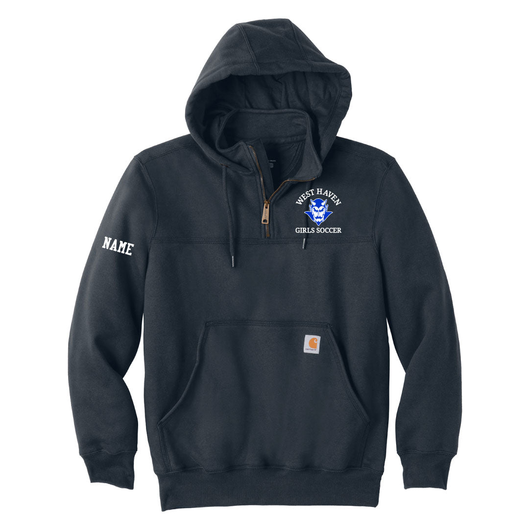 West Haven Girls Soccer Carhartt® Rain Defender® Hooded 1/4 Zip Sweatshirt Logowear West Haven Girls Soccer Navy Adult S