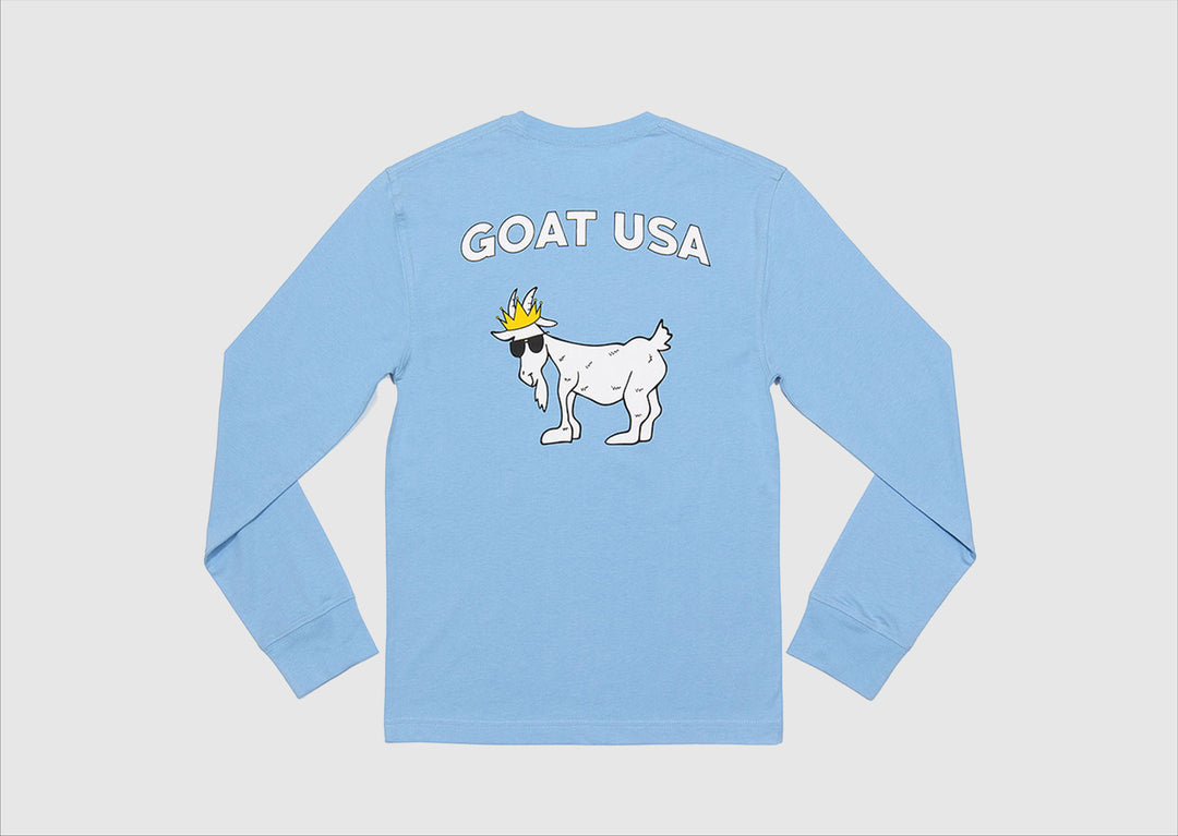 Goat USA Youth Big GOAT Long Sleeve T-Shirt Apparel Goat USA Carolina Blue Youth Small 
