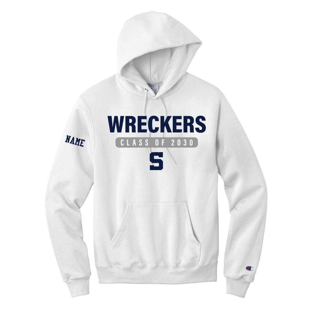 Staples Athletics Class of 2030 Champion Hoodie Logowear Staples Athletics White Adult S