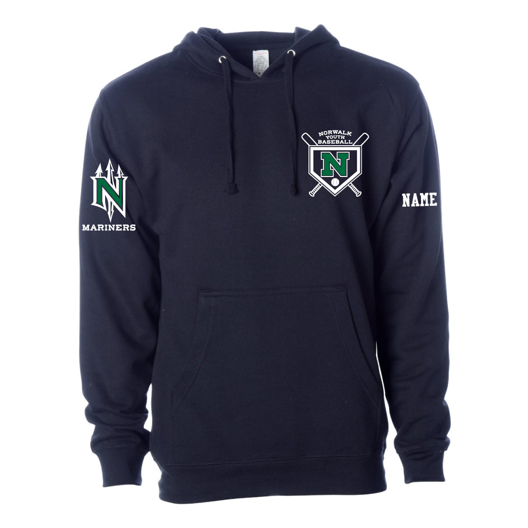 NYB Co Branded Hooded Sweatshirt Logowear Norwalk Youth Baseball Navy Youth S
