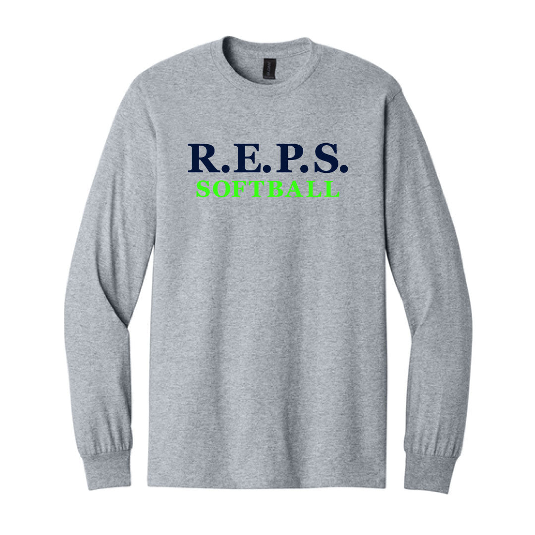 R.E.P.S. Wordmark Cotton Long Sleeve Logowear R.E.P.S. Grey Adult S