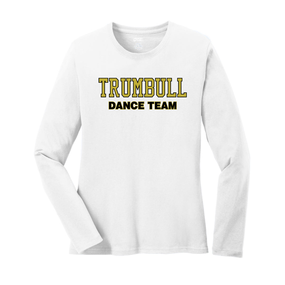 THS Dance Cotton Long Sleeve Logowear Trumbull Dance Team White Ladies XS
