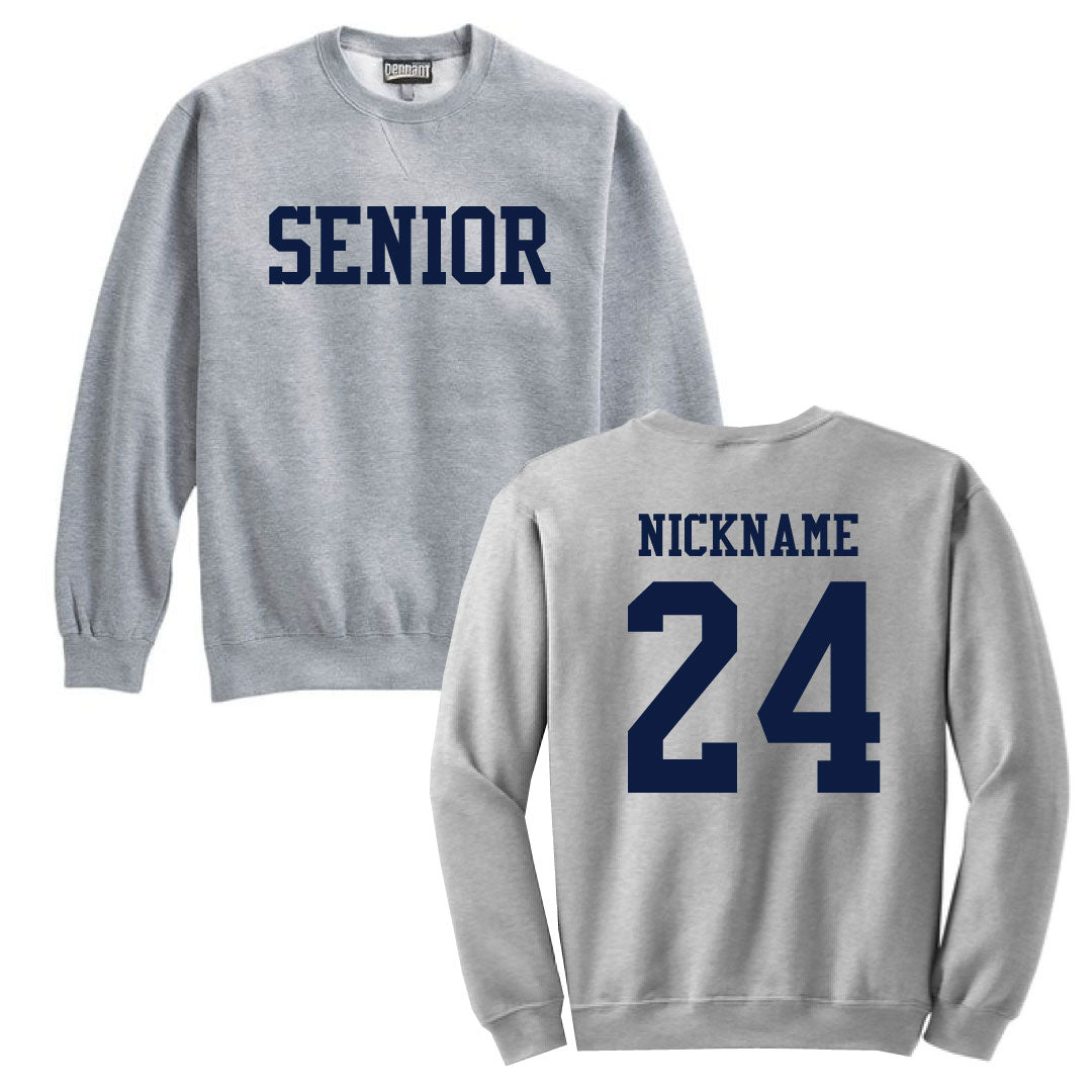 Staples Class of 2024 Senior Crewneck Logowear Staples Class of 2024 Athletic Heather Sweatshirt with Navy Font Adult XS 