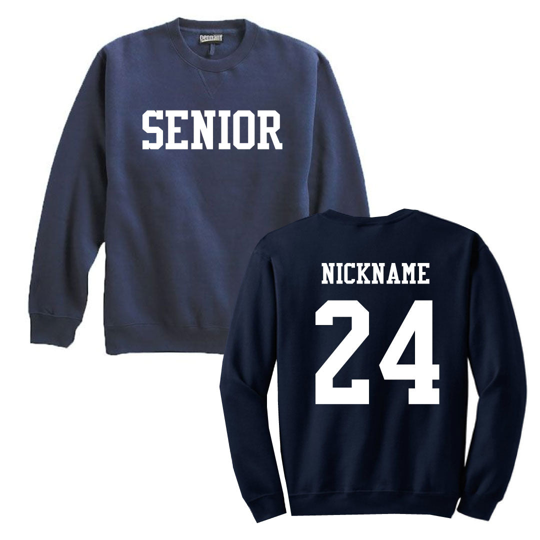 Staples Class of 2024 Senior Crewneck Logowear Staples Class of 2024 Navy Sweatshirt with White Font Adult XS 