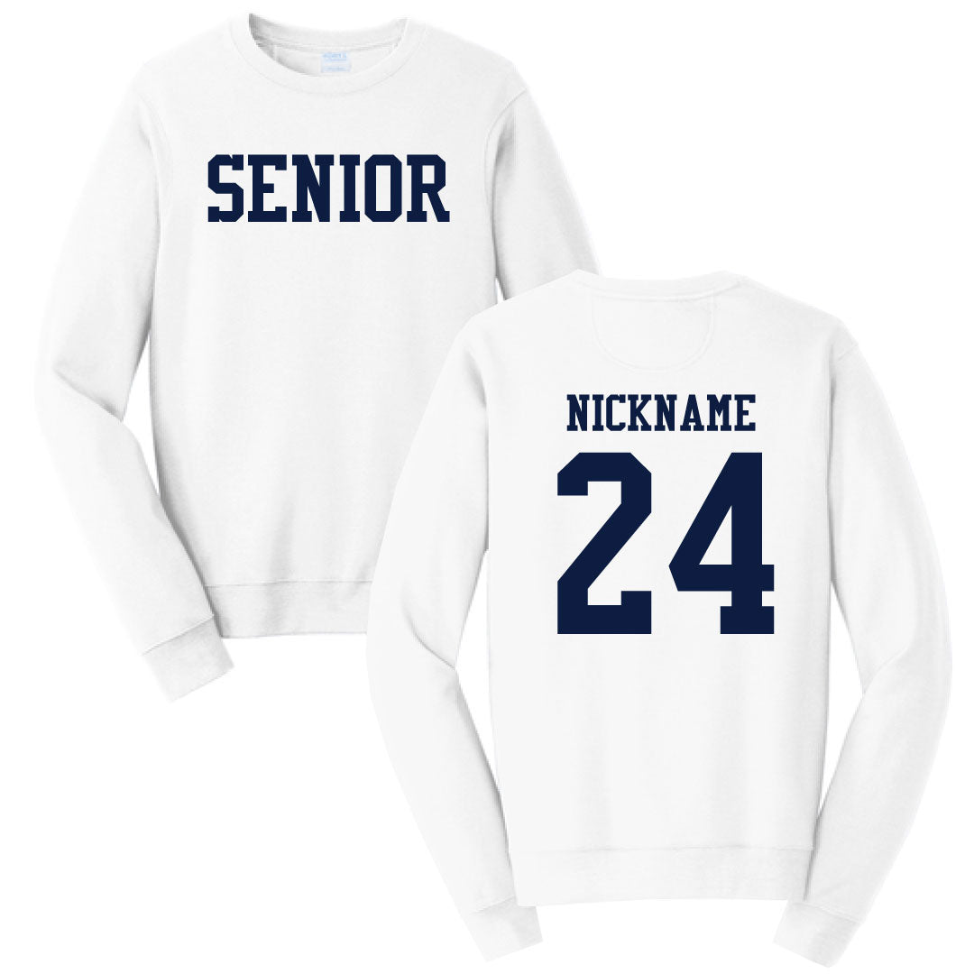 Staples Class of 2024 Senior Crewneck Logowear Staples Class of 2024 White Sweatshirt with Navy Font Adult XS 