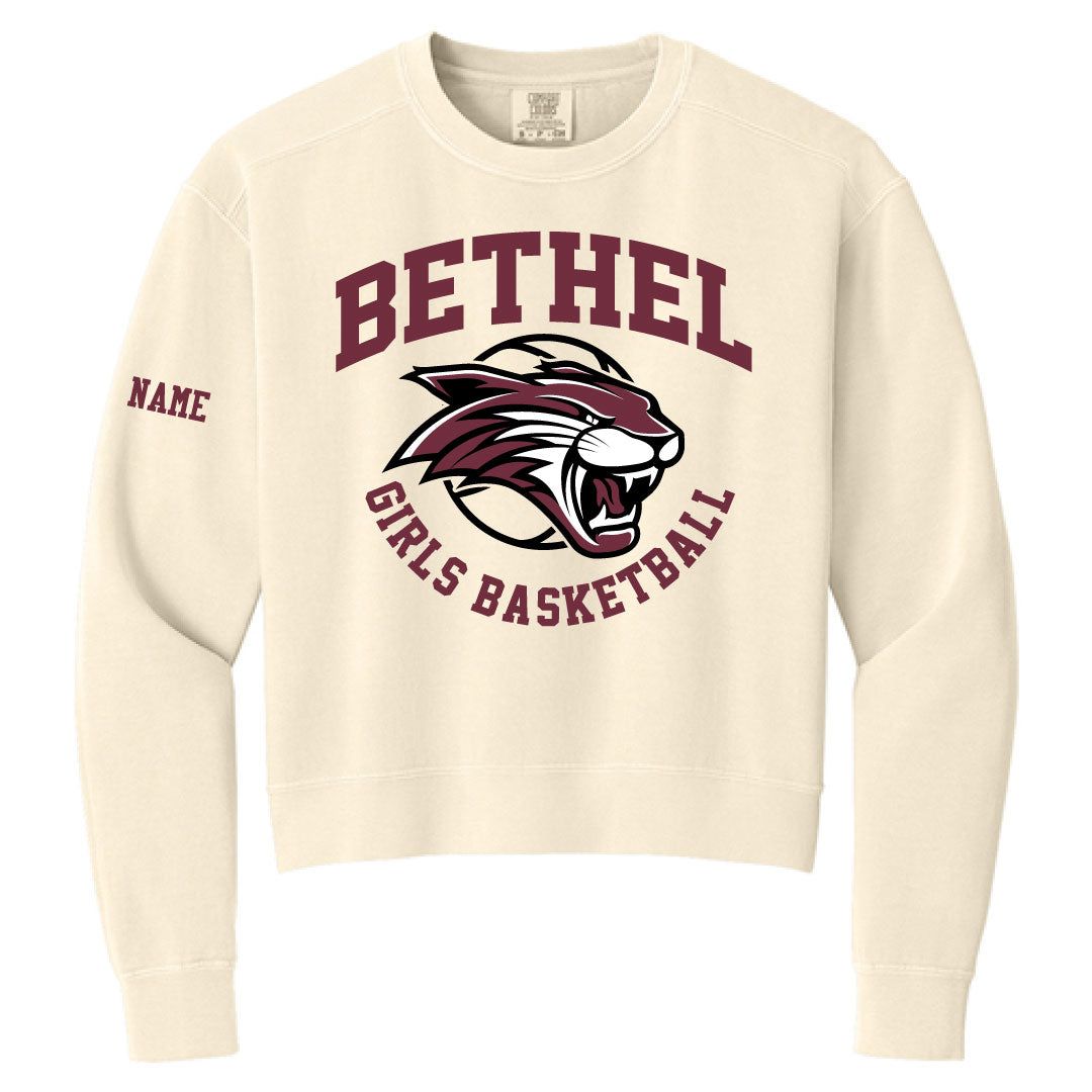 Bethel HS Girls Basketball Comfort Colors® Women’s Mid-Length Crewneck Sweatshirt Logowear Bethel HS Girls Basketball Ladies XS