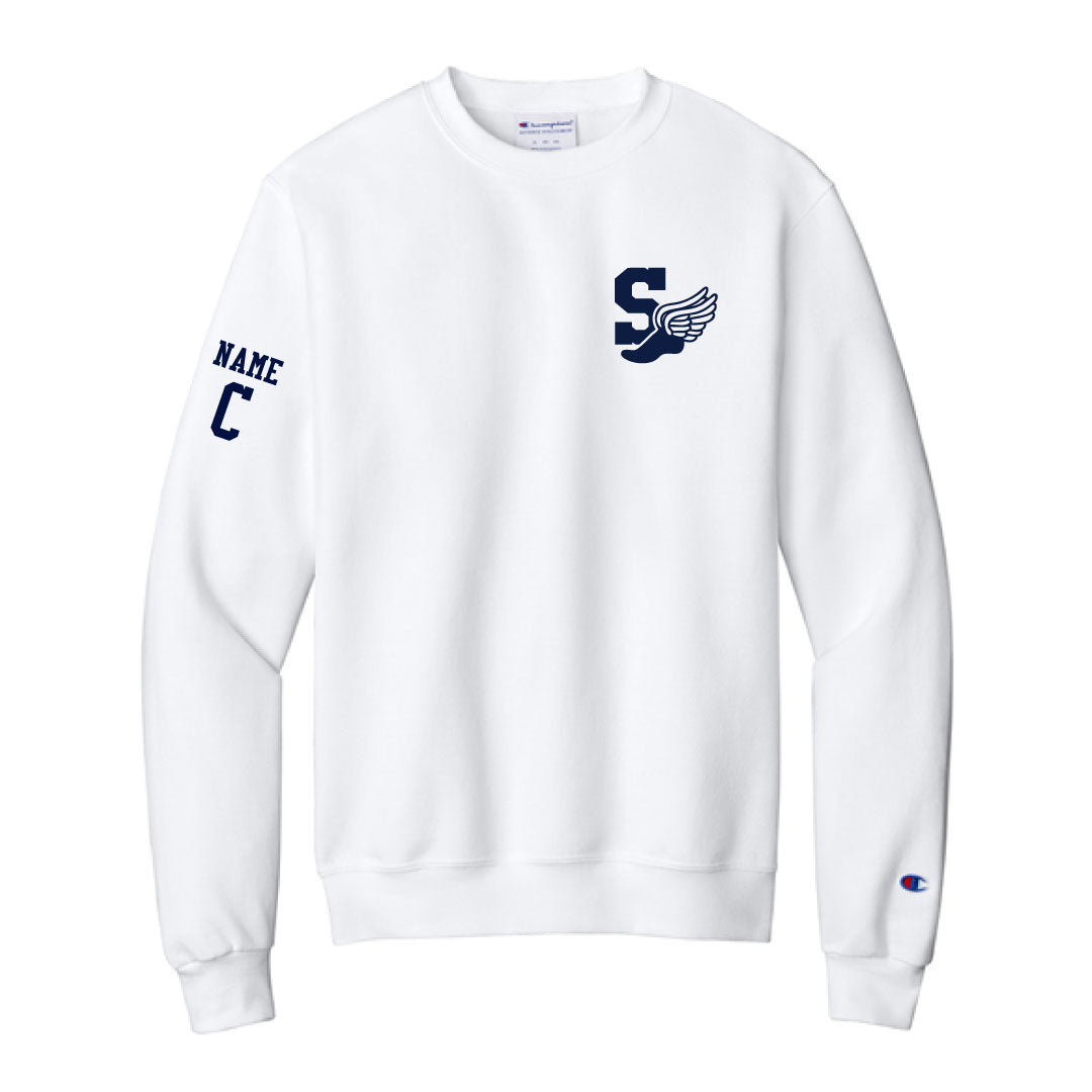 Staples Boys Cross Country Champion Crewneck Sweatshirt Logowear Staples Boys Cross Country White Mens S