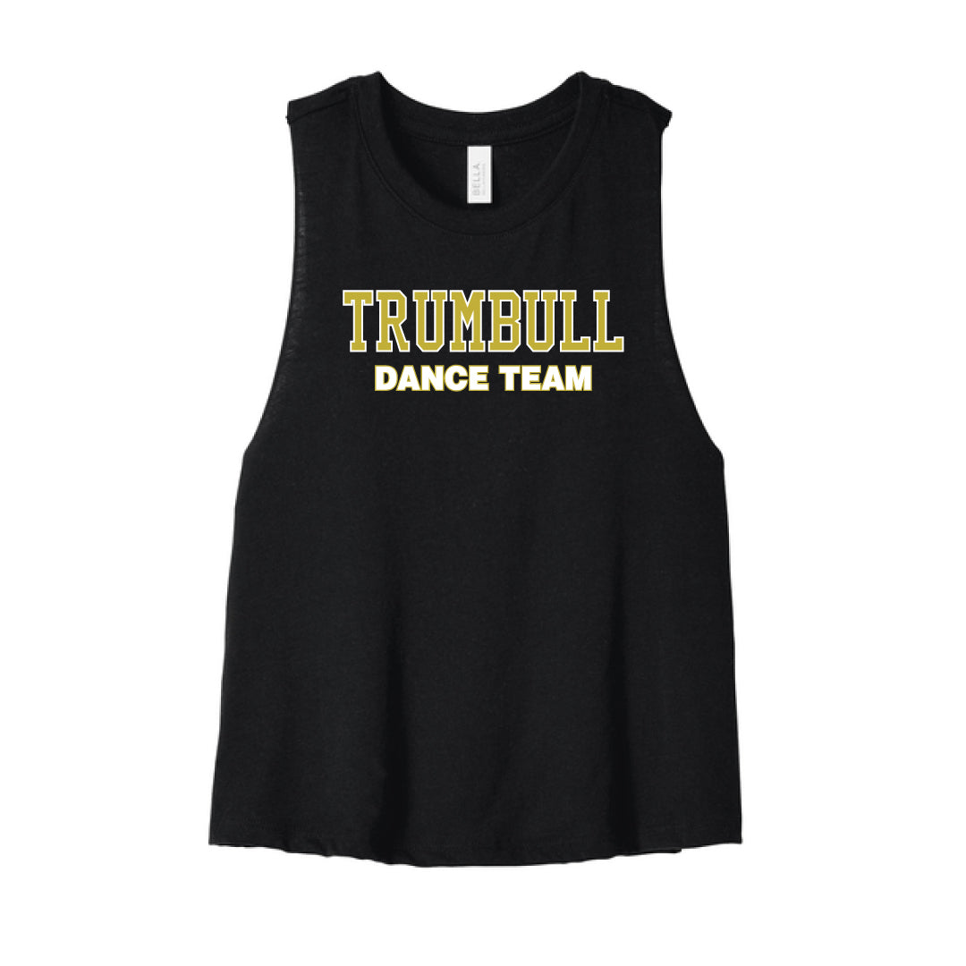 THS Dance Racerback Cropped Tank Logowear Trumbull Dance Team Black Ladies XS