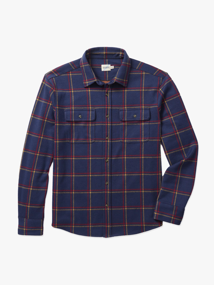 Fair Harbor Mens The Dunewood Flannel Apparel Fair Harbor Friday Nights Navy Plaid-409 Small 