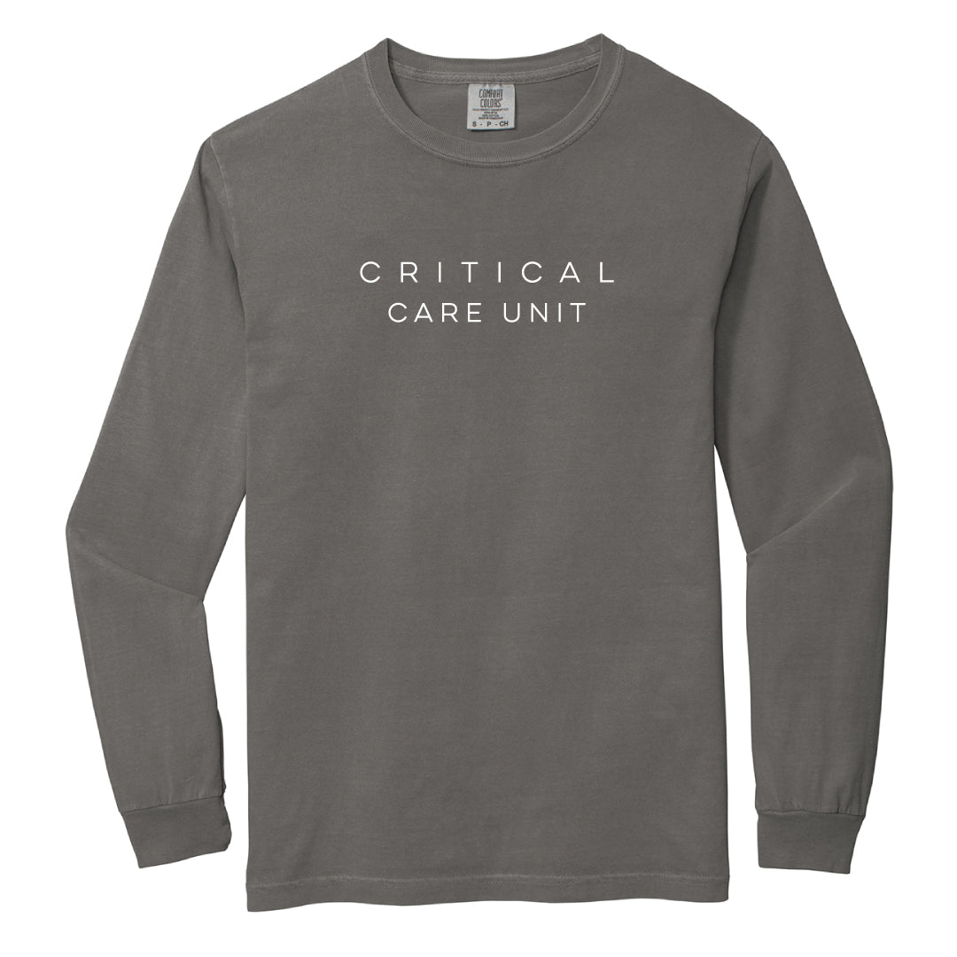 Danbury Hospital Critical Care  Comfort Colors Long Sleeve Tee Logowear Danbury Hospital Critical Care Critical Care Unit Grey Adult S