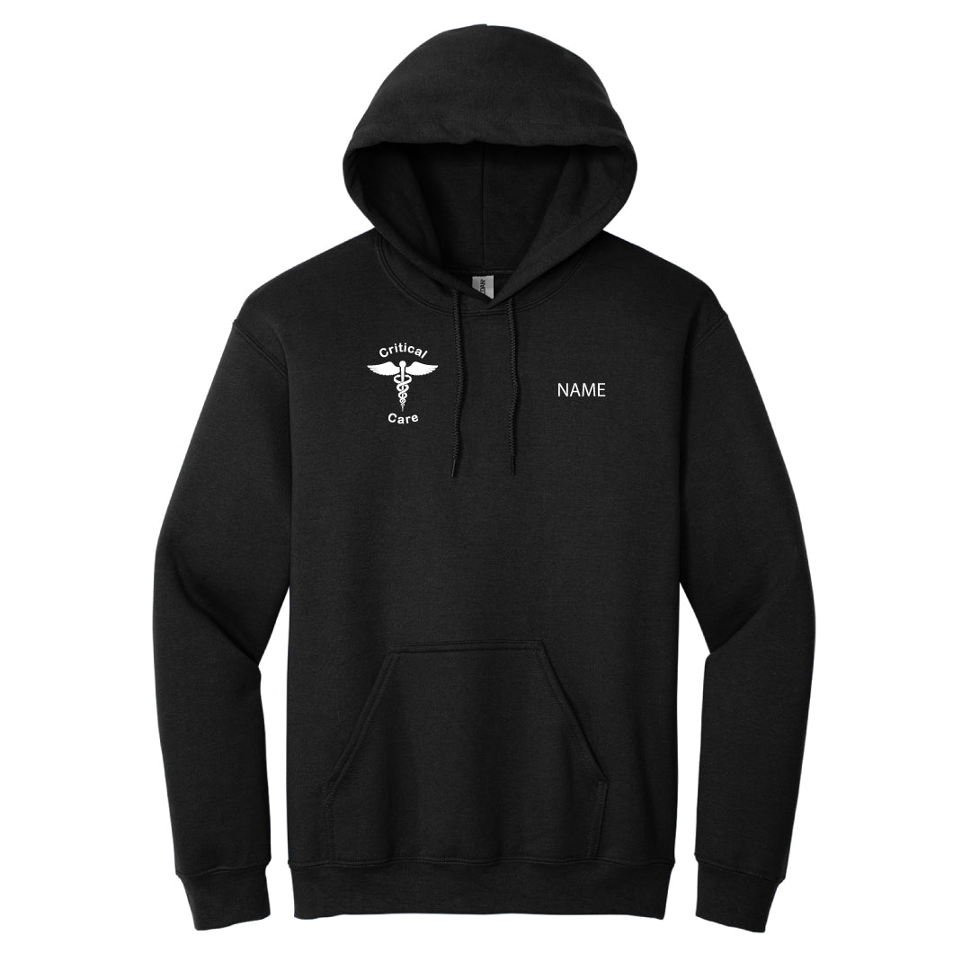 Danbury Hospital Critical Care Hooded Sweatshirt Logowear Danbury Hospital Critical Care Critical Care Black Adult S