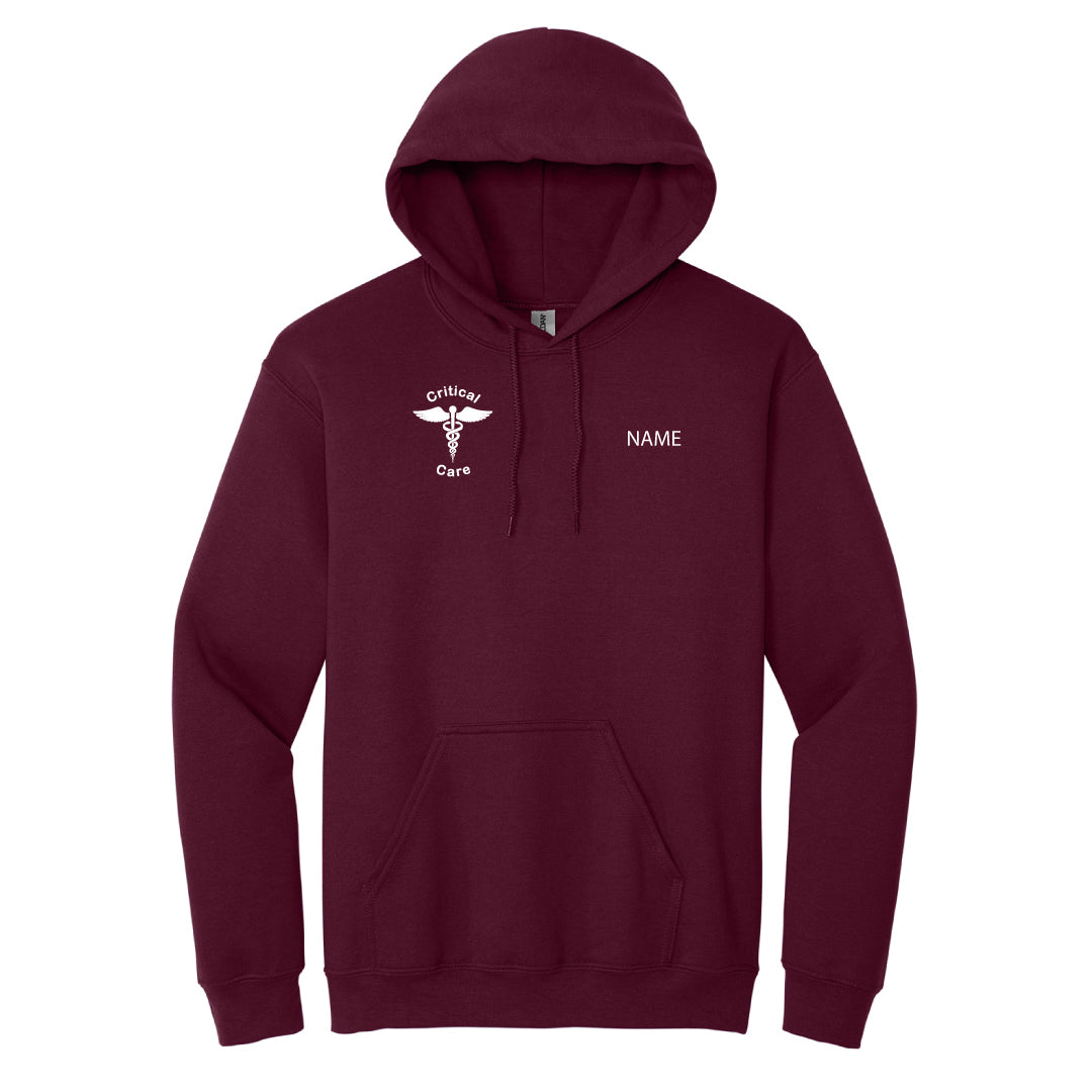 Danbury Hospital Critical Care Hooded Sweatshirt Logowear Danbury Hospital Critical Care Critical Care Maroon Adult S