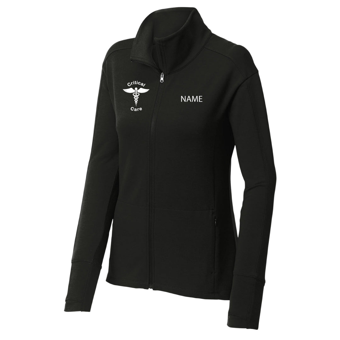 Danbury Hospital Critical Care Wicking Fleece Full Zip Logowear Danbury Hospital Critical Care Critical Care Black Ladies XS