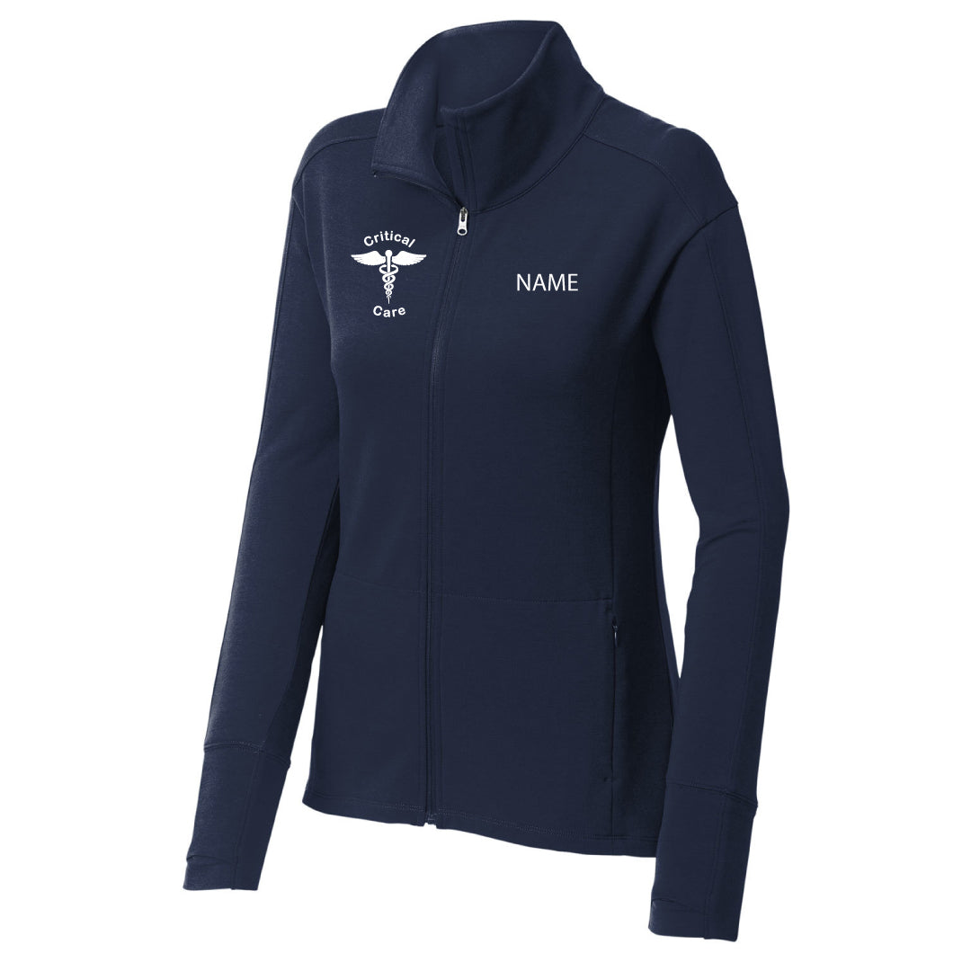 Danbury Hospital Critical Care Wicking Fleece Full Zip Logowear Danbury Hospital Critical Care Critical Care Navy Ladies XS