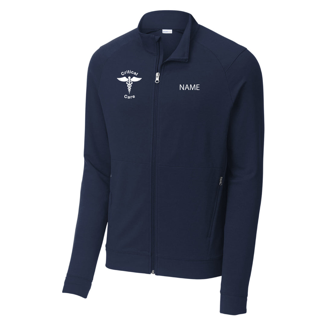 Danbury Hospital Critical Care Wicking Fleece Full Zip Logowear Danbury Hospital Critical Care Critical Care Navy Mens XS