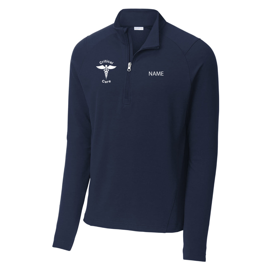 Danbury Hospital Critical Care Wicking Fleece 1/4 Zip Logowear Danbury Hospital Critical Care Critical Care Navy Mens XS