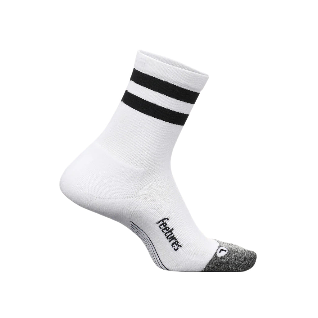 Feetures Elite Light Cushion Mini Crew Apparel Feetures White HIgh Top Stripe Medium
