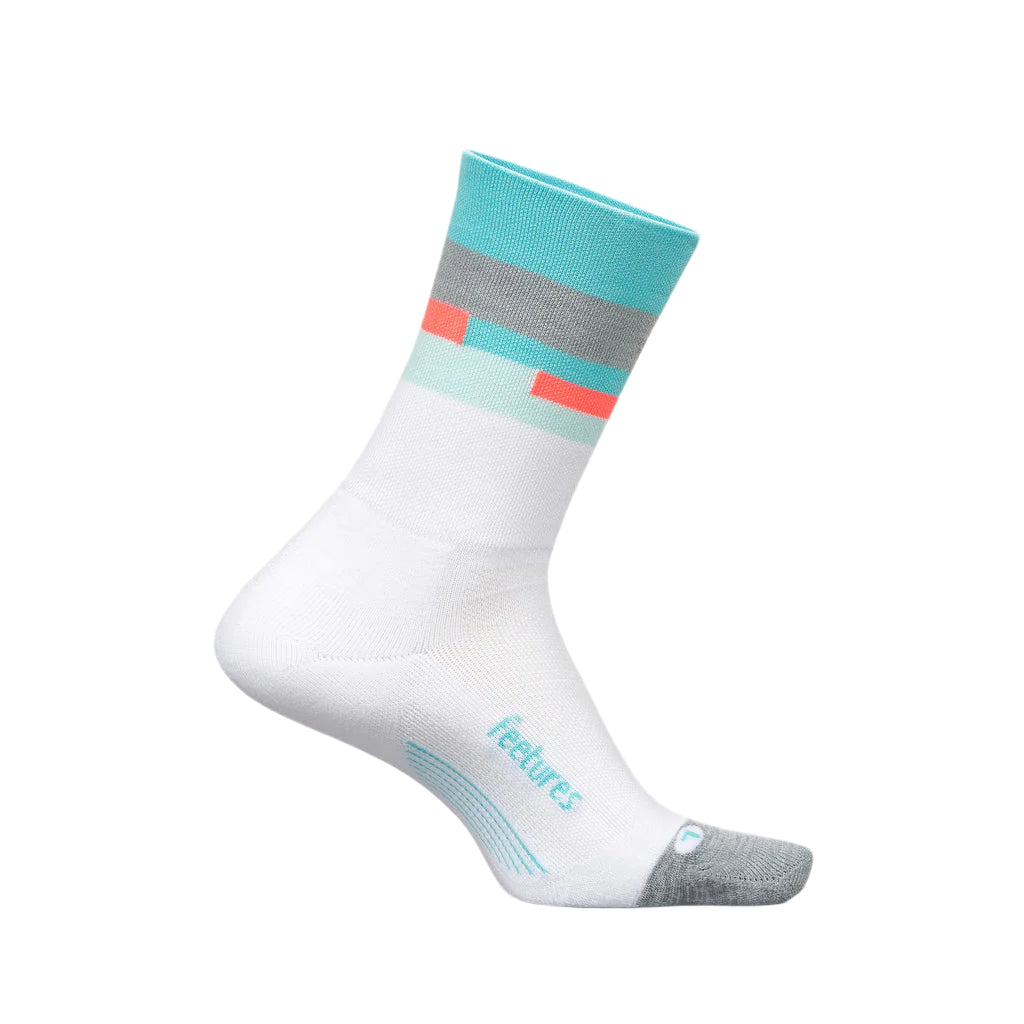 Feetures Elite Light Cushion Mini Crew Apparel Feetures Aquatic White Medium