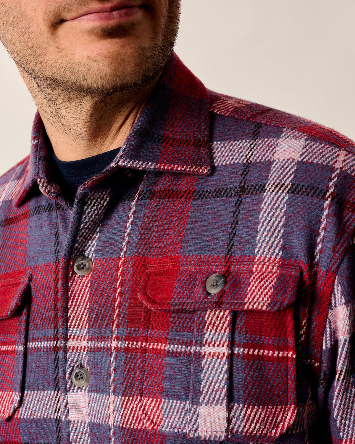 Johnnie-O Men's Gustaf Stretch Knit Flannel Lodge Shirt