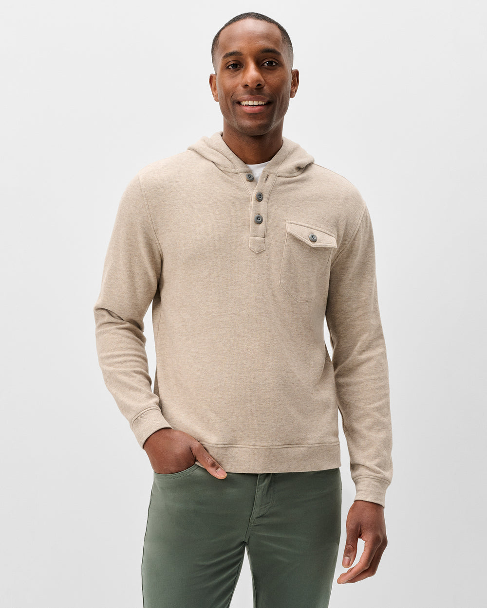 Johnnie-O Men's Button Henley Hoodie