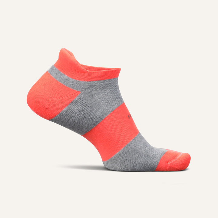Feetures High Performance Cushion No Show Tab Apparel Feetures Small Collide Coral 