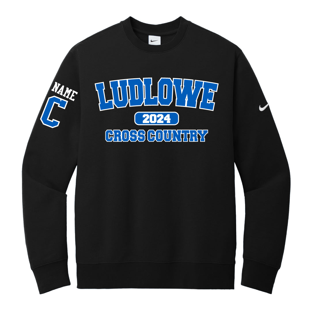 Ludlowe Cross Country Nike Crewneck Sweatshirt Logowear Fairfield Ludlowe Cross Country Black Adult S 