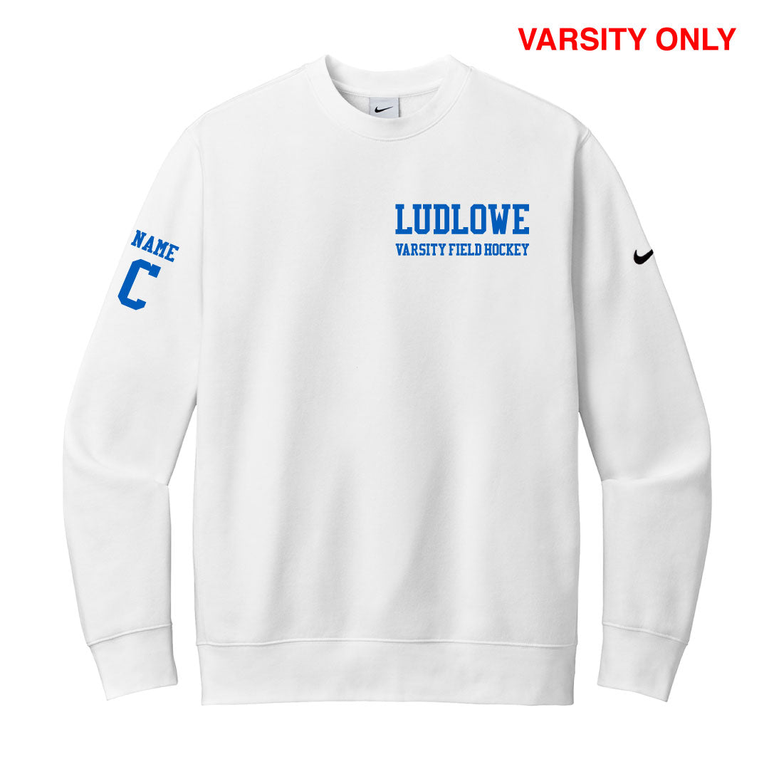 Ludlowe Field Hockey Nike Crewneck Sweatshirt-VARSITY ONLY Logowear Fairfield Ludlowe Field Hockey Adult XS