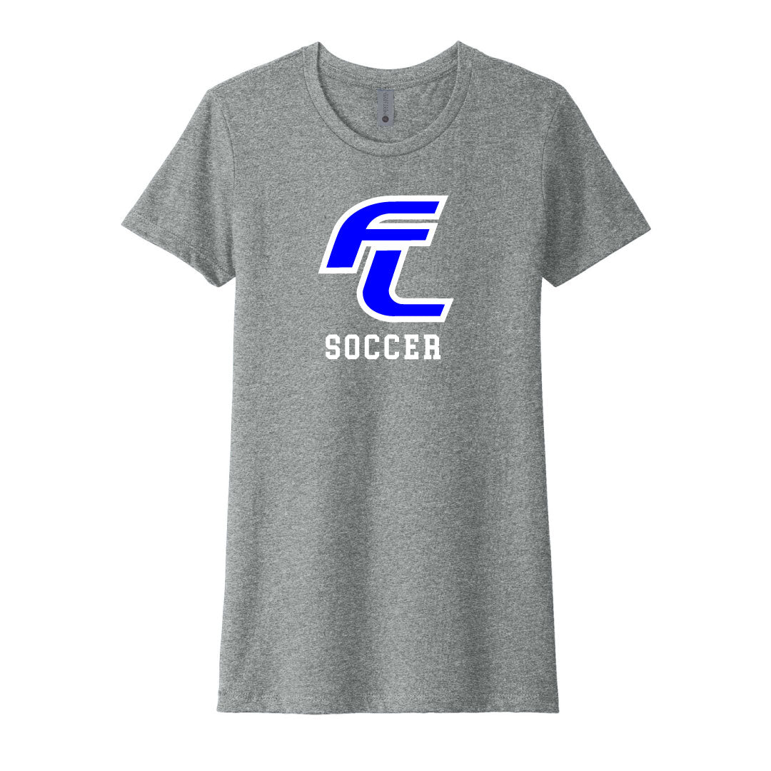 Ludlowe Girls Soccer Cotton Blend Tee Logowear Fairfield Ludlowe Girls Soccer Heather Grey Adult XS