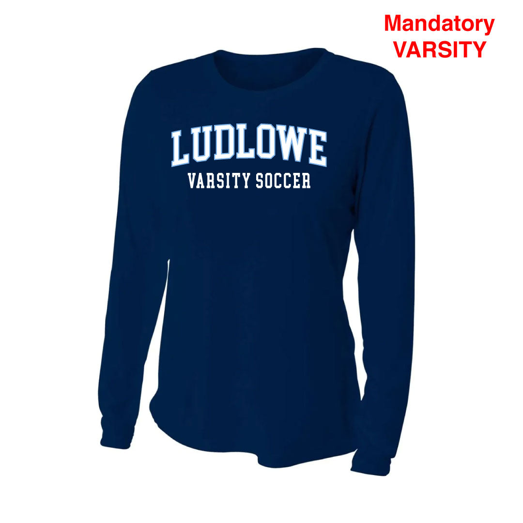 Ludlowe Girls Soccer Long Sleeve Warmup-MANDATORY VARSITY Logowear Fairfield Ludlowe Girls Soccer Adult XS