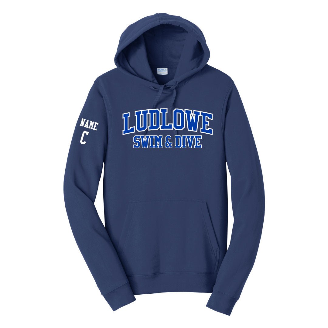 Ludlowe Girls Swim & Dive Hooded Sweatshirt Logowear Fairfield Ludlowe Girls Swim & Dive Navy Adult S