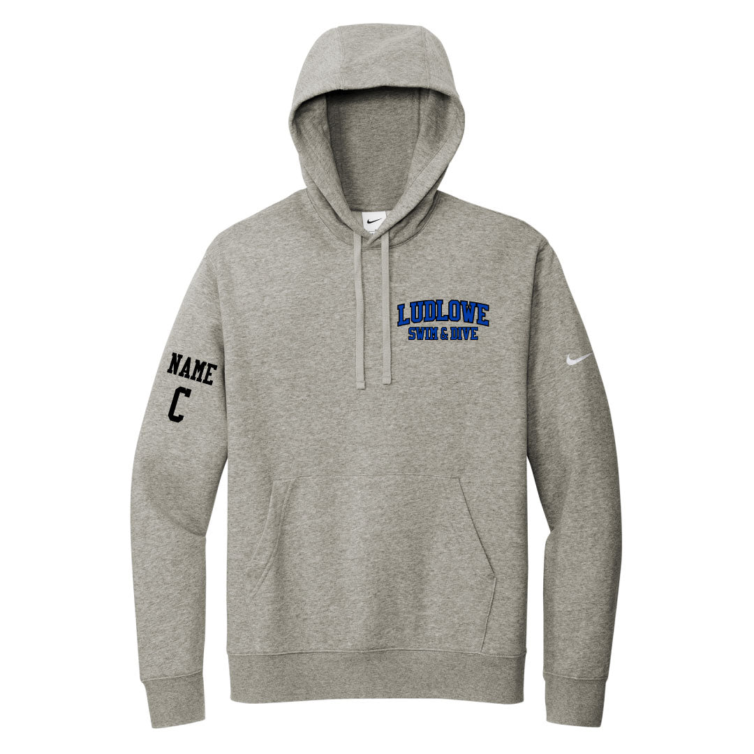 Ludlowe Girls Swim & Dive Nike Hooded Sweatshirt Logowear Fairfield Ludlowe Girls Swim & Dive Grey Adult S