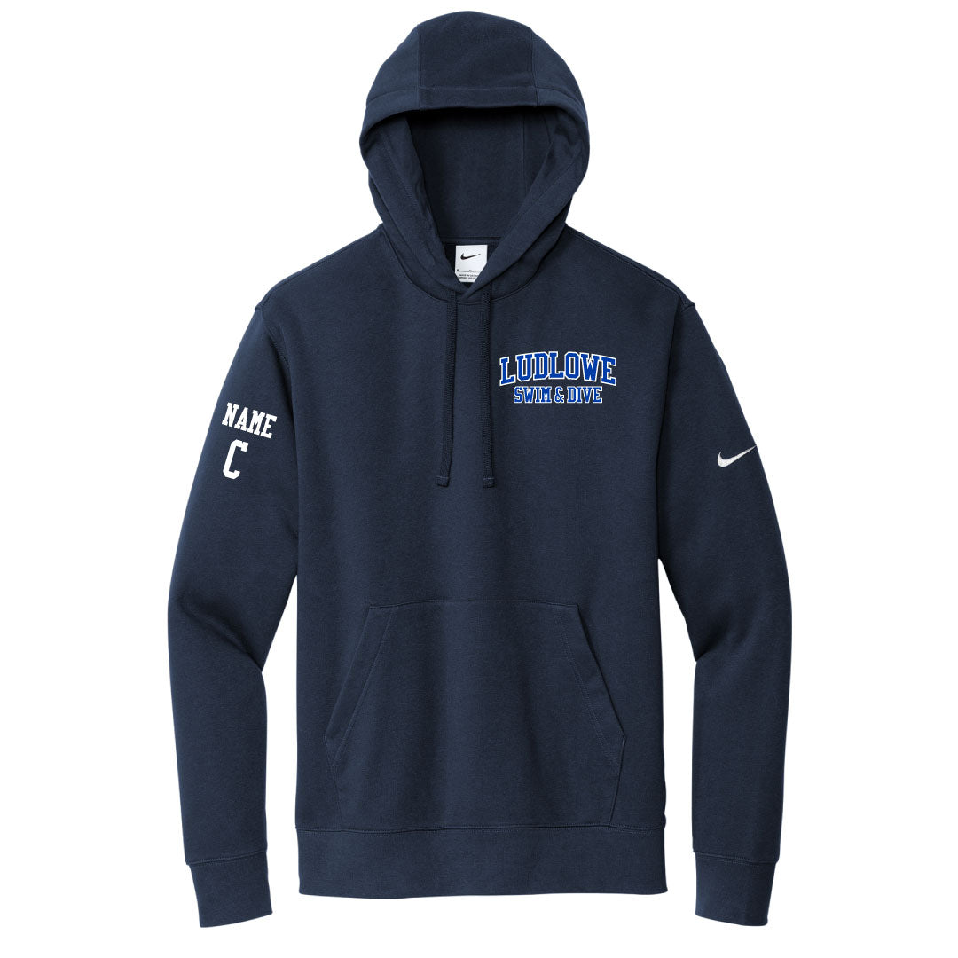Ludlowe Girls Swim & Dive Nike Hooded Sweatshirt Logowear Fairfield Ludlowe Girls Swim & Dive Navy Adult S