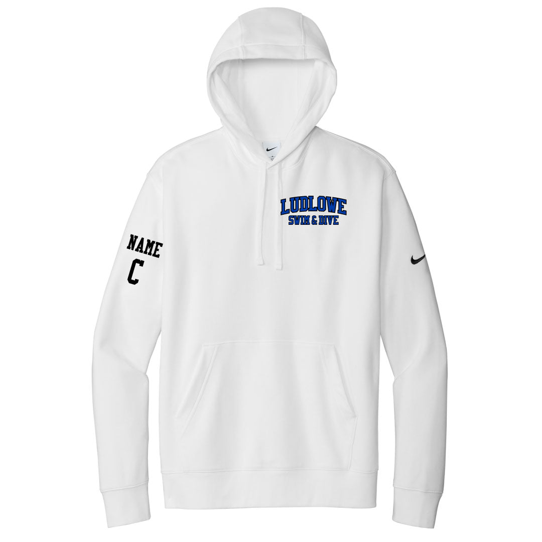 Ludlowe Girls Swim & Dive Nike Hooded Sweatshirt Logowear Fairfield Ludlowe Girls Swim & Dive White Adult S