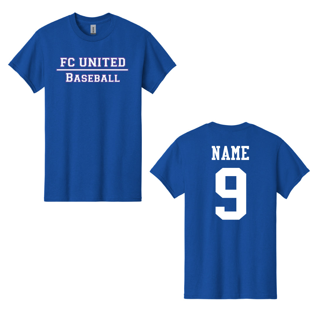 FCU Travel Baseball Cotton Tee TEXT Logowear Fairfield County United Royal Mens S